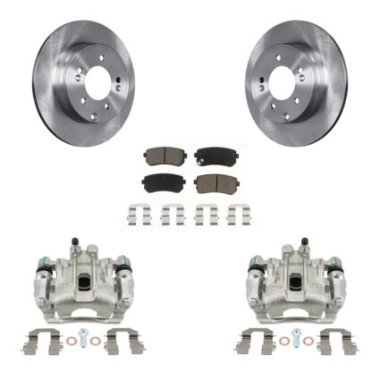 Rear Brake Caliper Rotors & Ceramic Pad Kit For Hyundai Sonata With Manual Parking KC8-100508C