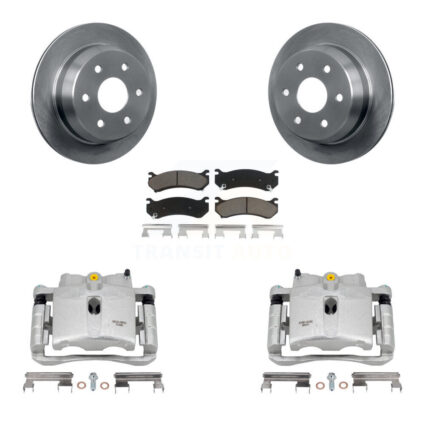 Rear Brake Caliper Rotors & Ceramic Pad Kit For Chevrolet Silverado 2500 HD Suburban GMC KC8-100536C