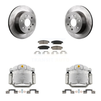Rear Brake Caliper Rotor & Ceramic Pad Kit For Chevrolet GMC Sierra 1500 Silverado Tahoe KC8-100540C
