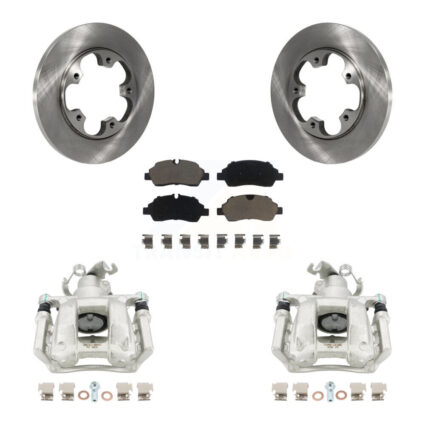 Rear Brake Caliper Rotor Ceramic Pad Kit For Ford Transit-250 Transit-150 Transit-350 HD KC8-100568C