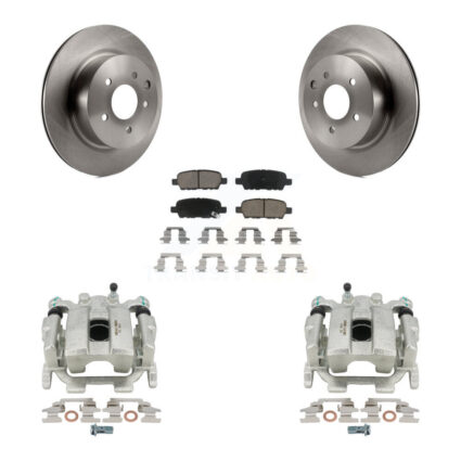 Rear Brake Caliper Rotors & Ceramic Pad Kit For INFINITI G37 QX50 Nissan 370Z EX37 G25 Z KC8-100602C