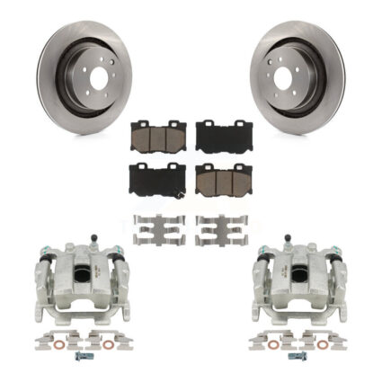 Rear Brake Caliper Rotor & Ceramic Pad Kit For 10-13 INFINITI G37 AWD With Brembo Brakes KC8-100604C