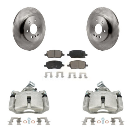 Rear Brake Caliper Rotors & Ceramic Pad Kit For Pontiac Montana Chevrolet Uplander Buick KC8-100615C