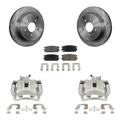 Rear Brake Caliper Rotors & Ceramic Pad Kit For Chevrolet Equinox Pontiac Torrent Saturn KC8-100647C