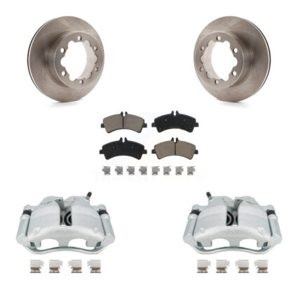 Rear Brake Caliper Rotors & Ceramic Pad Kit For Sprinter 3500 Mercedes-Benz Dodge 3500XD KC8-100657C