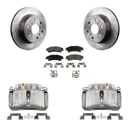 Rear Brake Caliper Rotor Ceramic Pad Kit For 07 GMC Sierra 1500 Classic With 7200 Lb GVW KC8-100705C