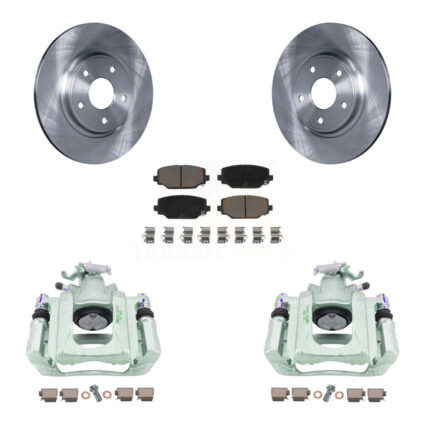 Rear Brake Caliper Rotor Ceramic Pad Kit For 2012 Ram C/V With Dual Piston Front KC8-100707C