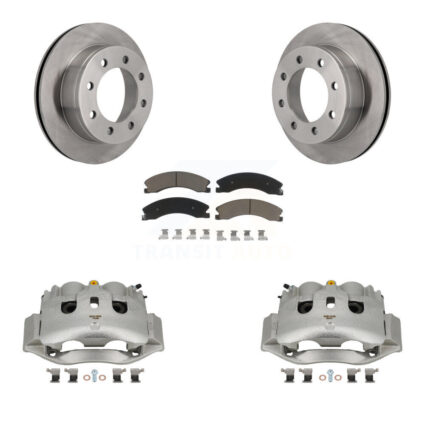 Rear Brake Caliper Rotor Ceramic Pad Kit For Chevrolet Express 4500 3.20″ Overall Height KC8-100716C