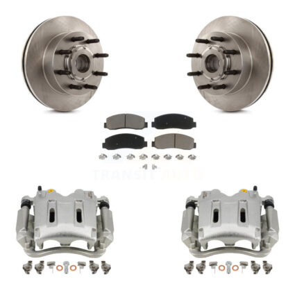 Front Brake Caliper Rotors Ceramic Pad Kit For 2005-2007 Ford F-350 Super Duty F-250 RWD KC8-100723C