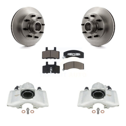 Front Brake Caliper Rotor & Ceramic Pad Kit For Chevrolet Express 2500 With 8 Lug Wheels KC8-100735C