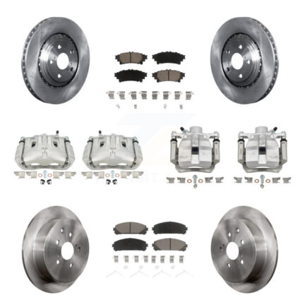Front Rear Disc Brake Caliper Rotor Ceramic Pad Kit (10Pc) For Toyota Sienna Lexus RX350 KC8-100948C