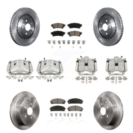 Front Rear Brake Caliper Rotor Ceramic Pad Kit (10Pc) For Toyota Sienna Highlander Lexus KC8-100952C