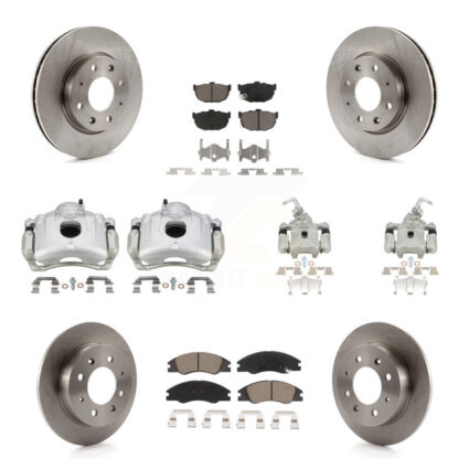 Front Rear Disc Brake Caliper Rotors And Ceramic Pad Kit (10Pc) For Kia Spectra Spectra5 KC8-100955C
