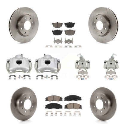 Front Rear Disc Brake Caliper Rotors And Ceramic Pad Kit (10Pc) For Kia Spectra Spectra5 KC8-100956C