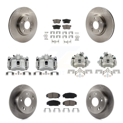 Front Rear Brake Caliper Rotor And Ceramic Pad Kit (10Pc) For 2002-2006 Acura RSX Type-S KC8-100957C