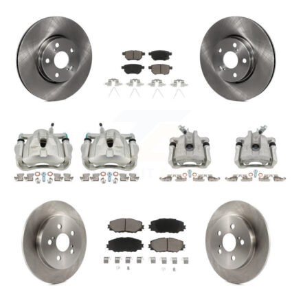 Front Rear Brake Caliper Rotors Ceramic Pad Kit (10Pc) For Toyota Corolla Matrix Pontiac KC8-100963C