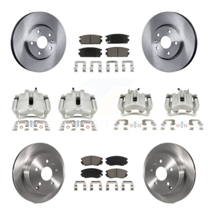 Front Rear Brake Caliper Rotors Ceramic Pad Kit (10Pc) For Chevrolet Equinox GMC Terrain KC8-100968C