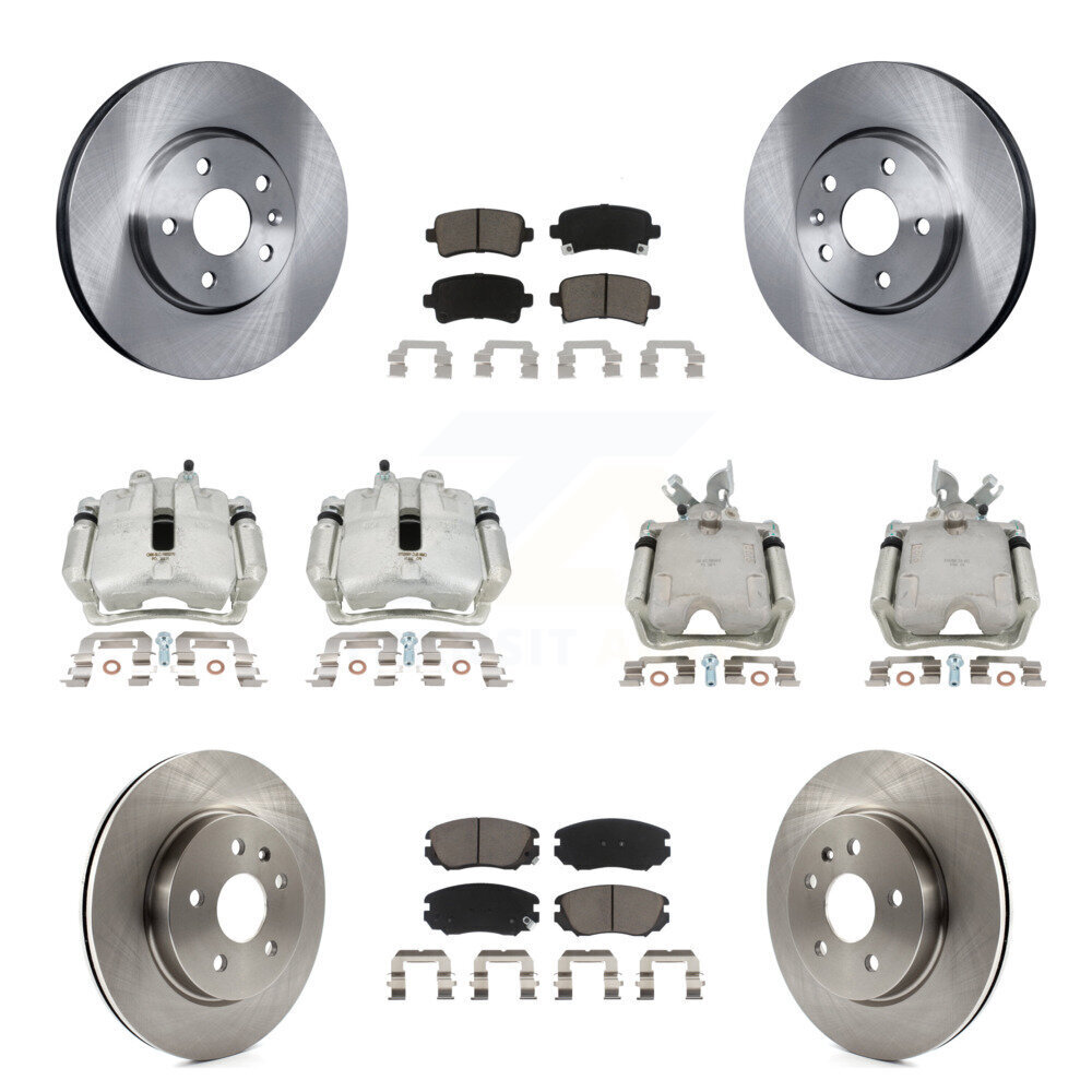 Front Rear Disc Brake Caliper Rotor & Ceramic Pad Kit (10Pc) For Chevrolet Impala Malibu KC8-100970C