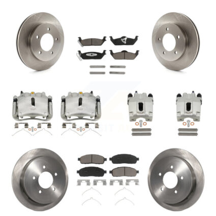Front Rear Disc Brake Caliper Rotors And Ceramic Pads Kit (10Pc) For 2004 Ford F-150 4WD KC8-100976C