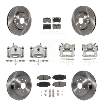 Front Rear Disc Brake Caliper Rotor & Ceramic Pad Kit (10Pc) For 2010-2013 Lexus IS250 C KC8-100979C