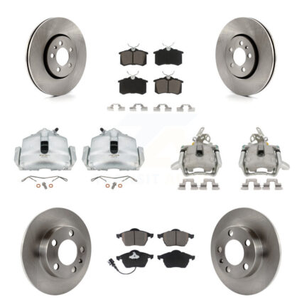 Front Rear Brake Caliper Rotor And Ceramic Pad Kit (10Pc) For 2006 Volkswagen Jetta 2.0L KC8-101001C