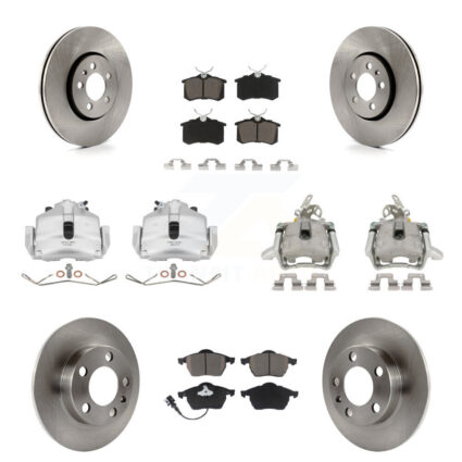 Front Rear Brake Caliper Rotors Ceramic Pad Kit (10Pc) For 06 Volkswagen Jetta 2.5L/1.9L KC8-101003C