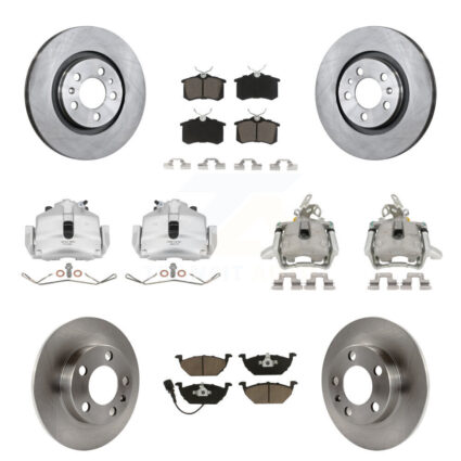 Front Rear Brake Caliper Rotors Ceramic Pad Kit (10Pc) For 06 Volkswagen Jetta 2.5L/1.9L KC8-101004C