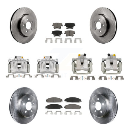 Front Rear Brake Caliper Rotors Ceramic Pad Kit (10Pc) For 06 Chrysler 300 RWD with 5.7L KC8-101017C
