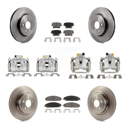 Front Rear Disc Brake Caliper Rotor & Ceramic Pad Kit (10Pc) For 2011 Dodge Charger 3.6L KC8-101018C