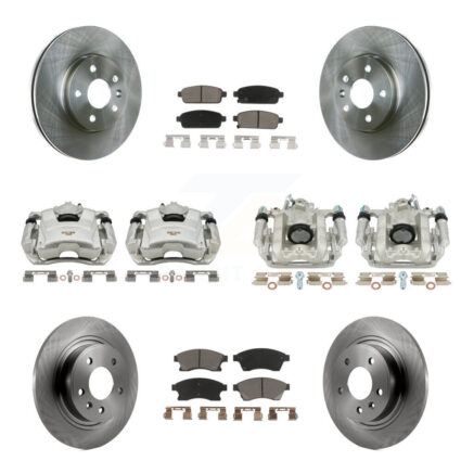 Front Rear Brake Caliper Rotors & Ceramic Pad Kit (10Pc) For 2013 Chevrolet Cruze LT/LTZ KC8-101035C