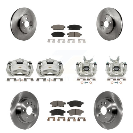Front Rear Brake Caliper Rotor & Ceramic Pad Kit (10Pc) For 2013-2014 Chevrolet Sonic RS KC8-101036C