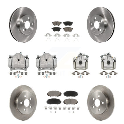 Front Rear Disc Brake Caliper Rotors And Ceramic Pad Kit (10Pc) For Toyota Prius Plug-In KC8-101039C