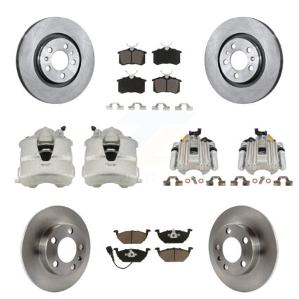 Front Rear Brake Caliper Rotor And Ceramic Pad Kit (10Pc) For Volkswagen Golf Jetta City KC8-101040C