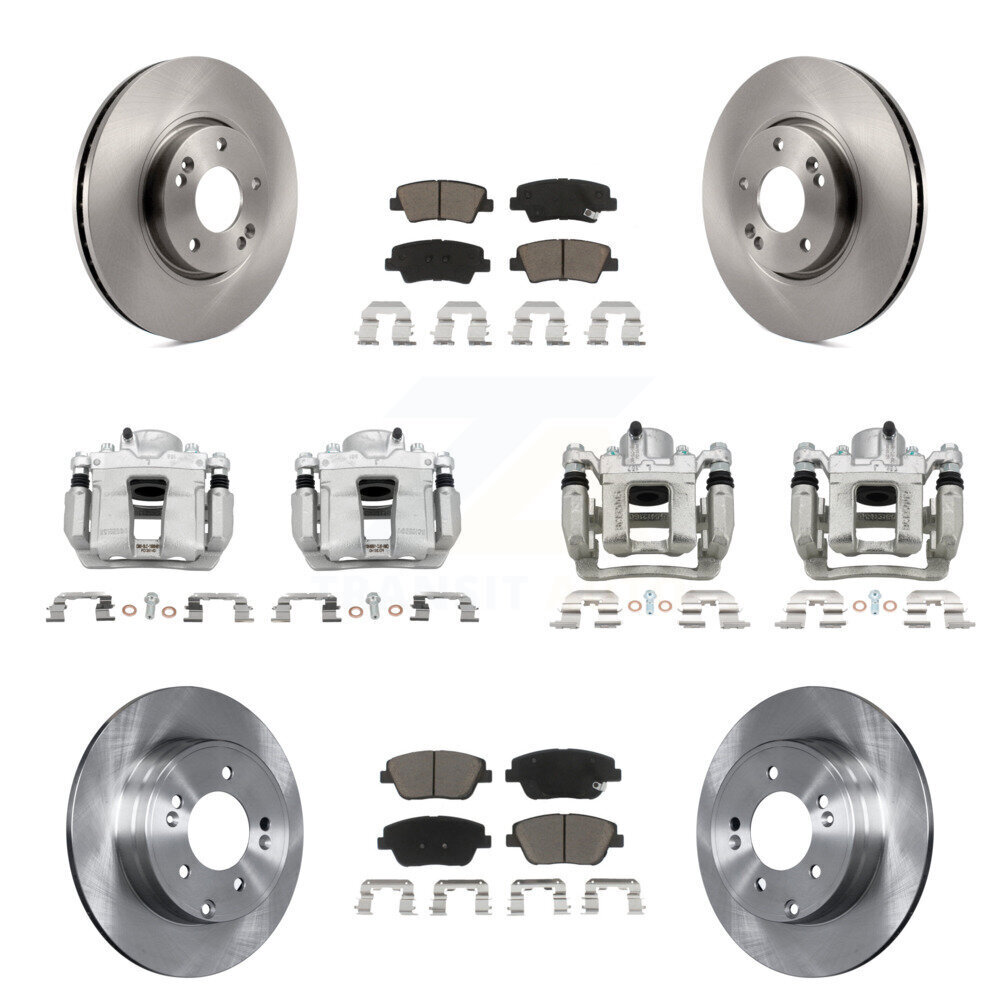Front Rear Disc Brake Caliper Rotor Ceramic Pad Kit (10Pc) For Hyundai Sonata Kia Optima KC8-101041C