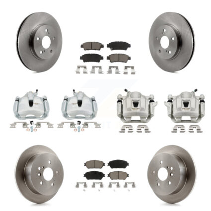 Front Rear Disc Brake Caliper Rotor & Ceramic Pad Kit (10Pc) For 2004-2010 Toyota Sienna KC8-101043C