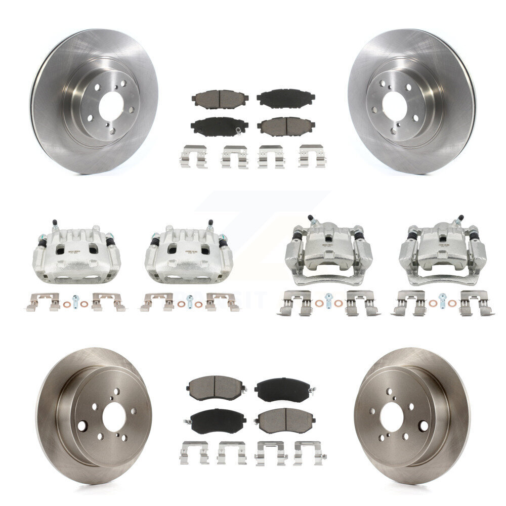 Front Rear Disc Brake Caliper Rotor & Ceramic Pad Kit (10Pc) For Subaru Impreza Forester KC8-101045C