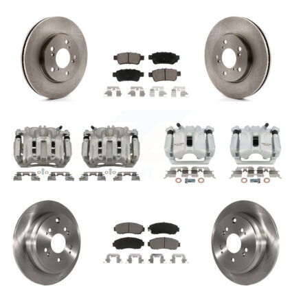 Front Rear Disc Brake Caliper Rotor & Ceramic Pad Kit (10Pc) For 2005-2010 Honda Odyssey KC8-101061C