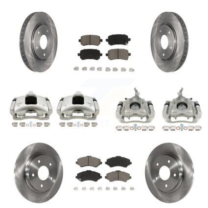 Front Rear Disc Brake Caliper Rotor & Ceramic Pad Kit (10Pc) For 2009-2011 Dodge Journey KC8-101071C