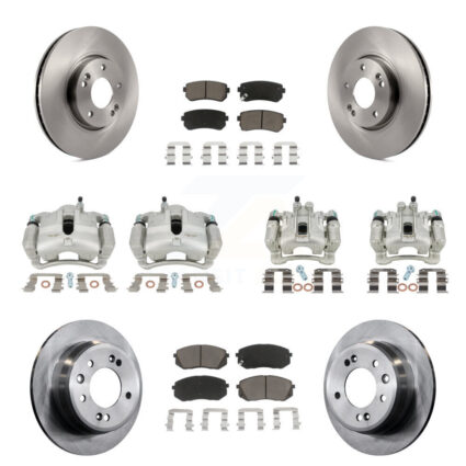 Front Rear Brake Caliper Rotors & Ceramic Pad Kit (10Pc) For Hyundai Tucson Kia Sportage KC8-101074C