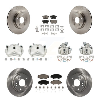Front Rear Disc Brake Caliper Rotor And Ceramic Pad Kit (10Pc) For Honda Civic Acura ILX KC8-101085C