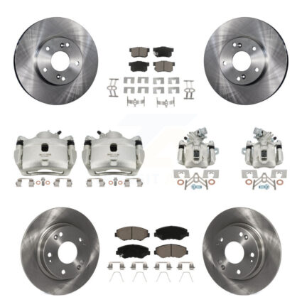 Front Rear Disc Brake Caliper Rotor And Ceramic Pad Kit (10Pc) For Honda Civic Acura ILX KC8-101088C