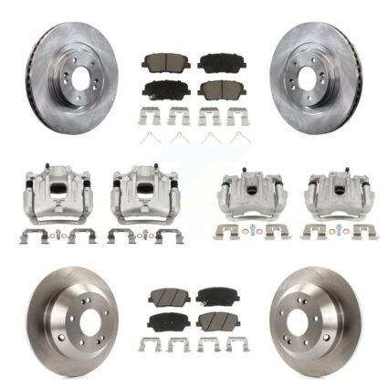 Front Rear Brake Caliper Rotors Ceramic Pad Kit (10Pc) For Kia Sorento Limited with 3.3L KC8-101090C