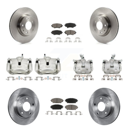 Front Rear Brake Caliper Rotor & Ceramic Pad Kit (10Pc) For 2014-2016 Mazda 3 Sport 2.5L KC8-101100C