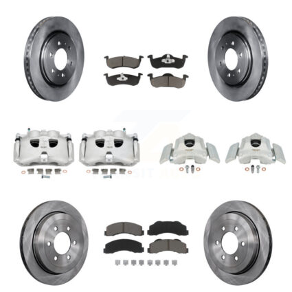 Front Rear Disc Brake Caliper Rotor & Ceramic Pad Kit (10Pc) For Ford Expedition Lincoln KC8-101106C