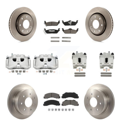 Front Rear Brake Caliper Rotor & Ceramic Pad Kit (10Pc) For Ford F-150 With 7 Lug Wheels KC8-101108C