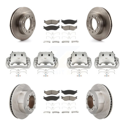 Front Rear Brake Caliper Rotors & Ceramic Pad Kit (10Pc) For Ford F-450 Super Duty F-550 KC8-101109C