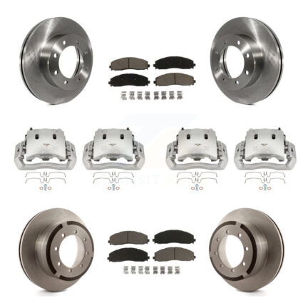 Front Rear Disc Brake Caliper Rotor And Ceramic Pad Kit (10Pc) For Ford F-450 Super Duty KC8-101111C