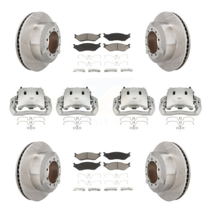 Front Rear Disc Brake Caliper Rotor & Ceramic Pad Kit (10Pc) For International TerraStar KC8-101112C