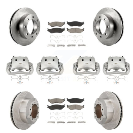 Front Rear Disc Brake Caliper Rotor And Ceramic Pad Kit (10Pc) For Ford F-450 Super Duty KC8-101116C