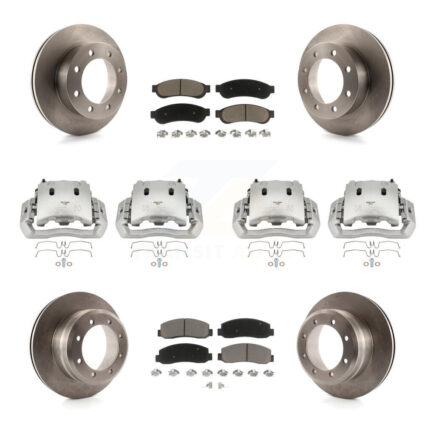 Front Rear Disc Brake Caliper Rotor And Ceramic Pad Kit (10Pc) For Ford F-450 Super Duty KC8-101118C
